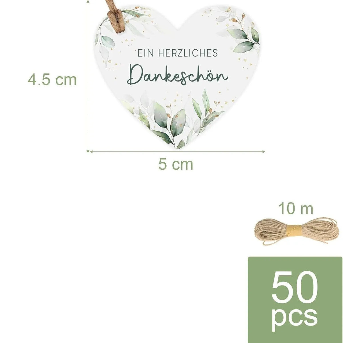 Set of 50 decorative flower heart-shaped paper gift tags in two different style designs.