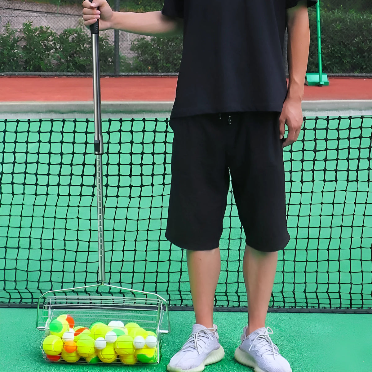Stainless steel adjustable tennis ball picker roller for collecting tennis balls on court