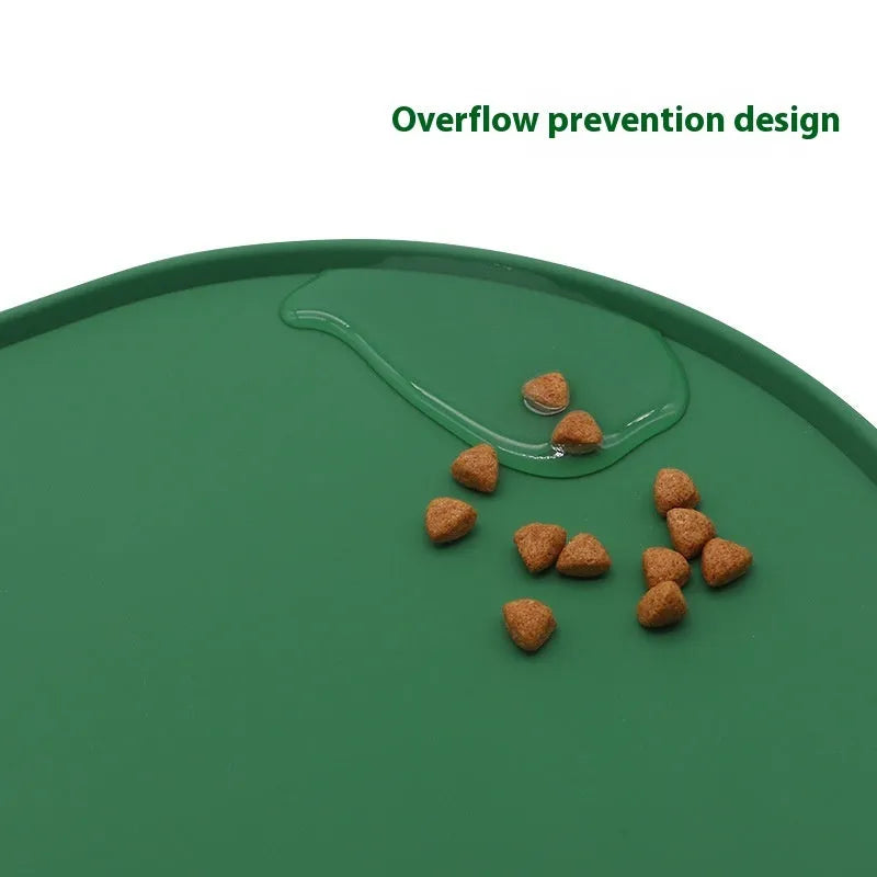Silicone waterproof cat feeding placemat in green, beige, black or purple colours