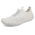Breathable non-slip running shoes in black and white colour options, showing front lace-up design.
