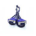 Black VGA cable with blue connector, 1.5 metres long for computer monitor and TV connections