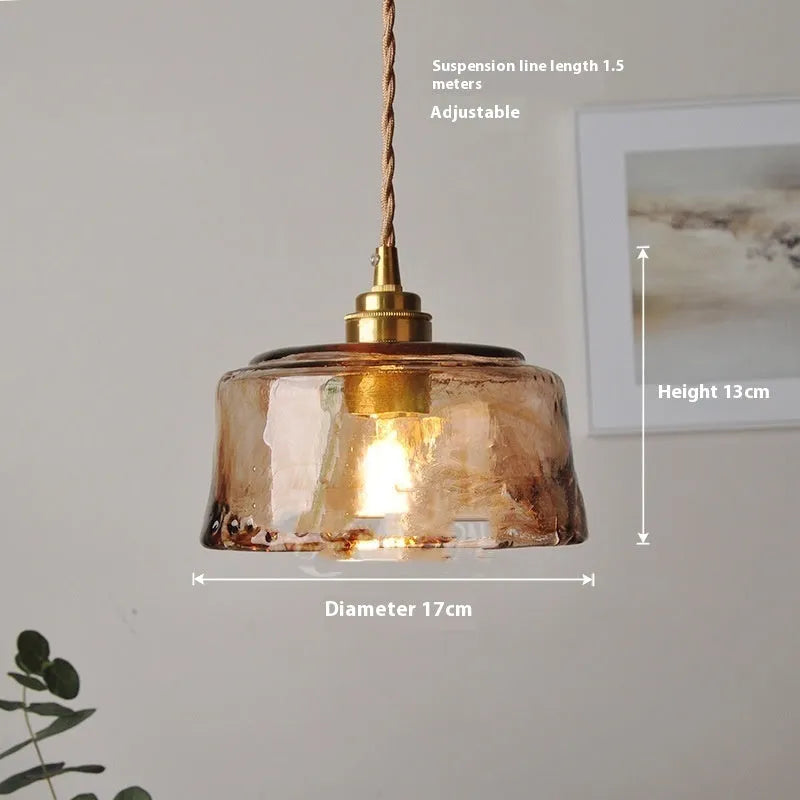 Nordic retro brass and glass ceiling chandelier with LED bulb for restaurants and bars.