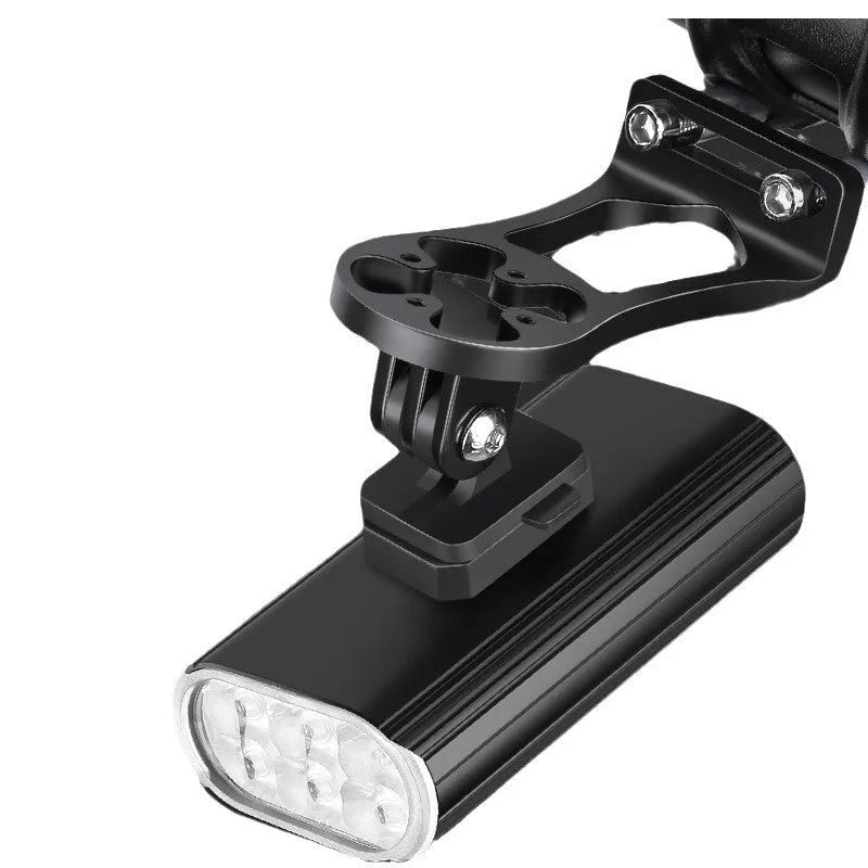 Aluminium alloy bicycle headlight with USB Type-C charging port and quick-release mount