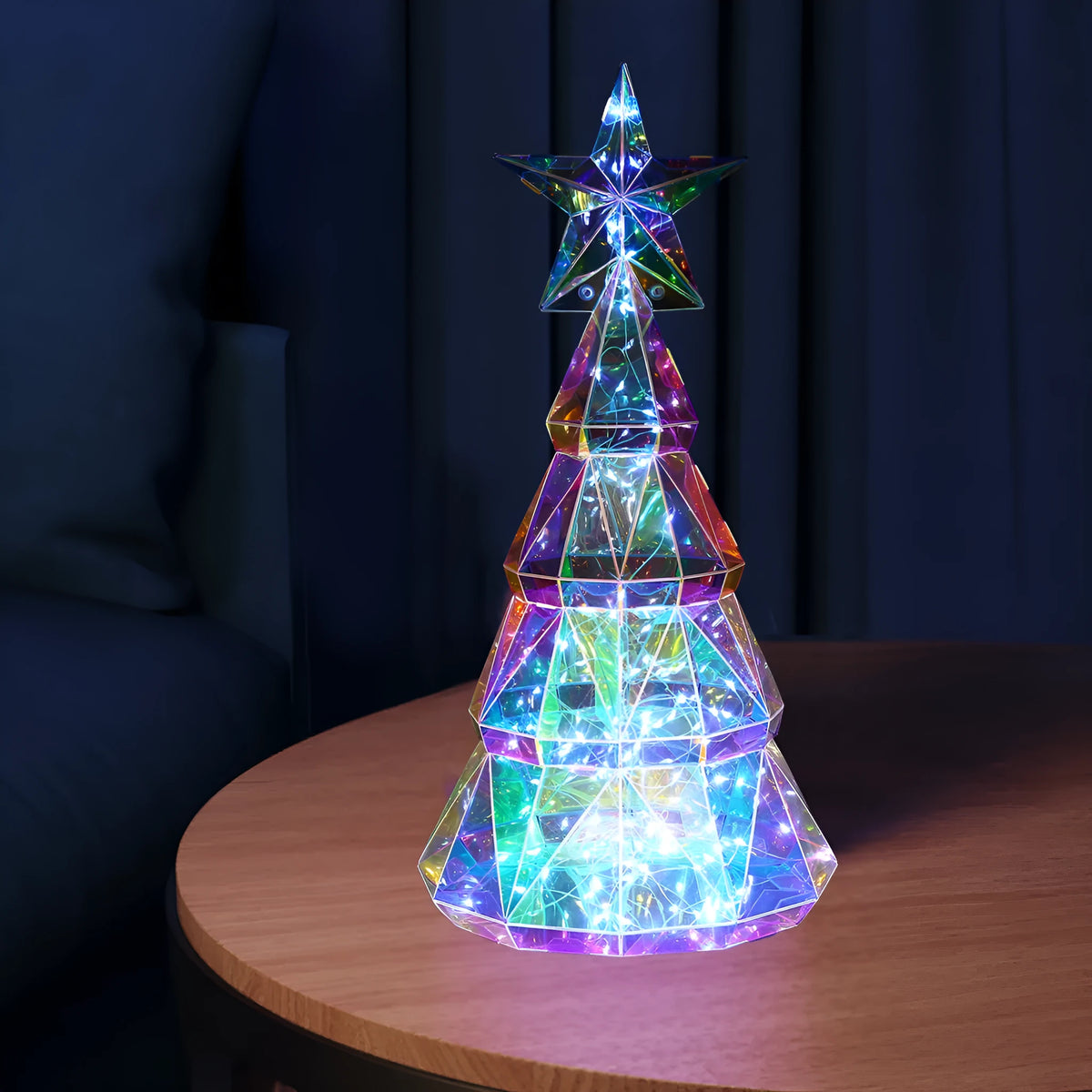 Colourful cartoon Christmas tree LED light decoration with battery operation