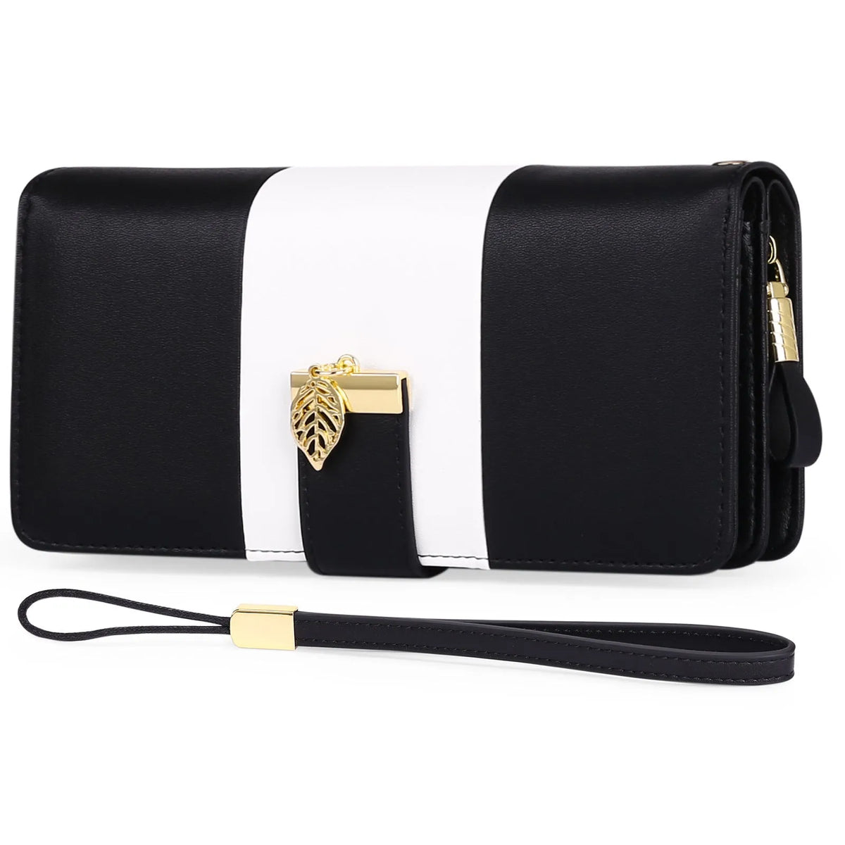 Anti theft brush clutch bag in PU leather with lock closure and microfiber lining