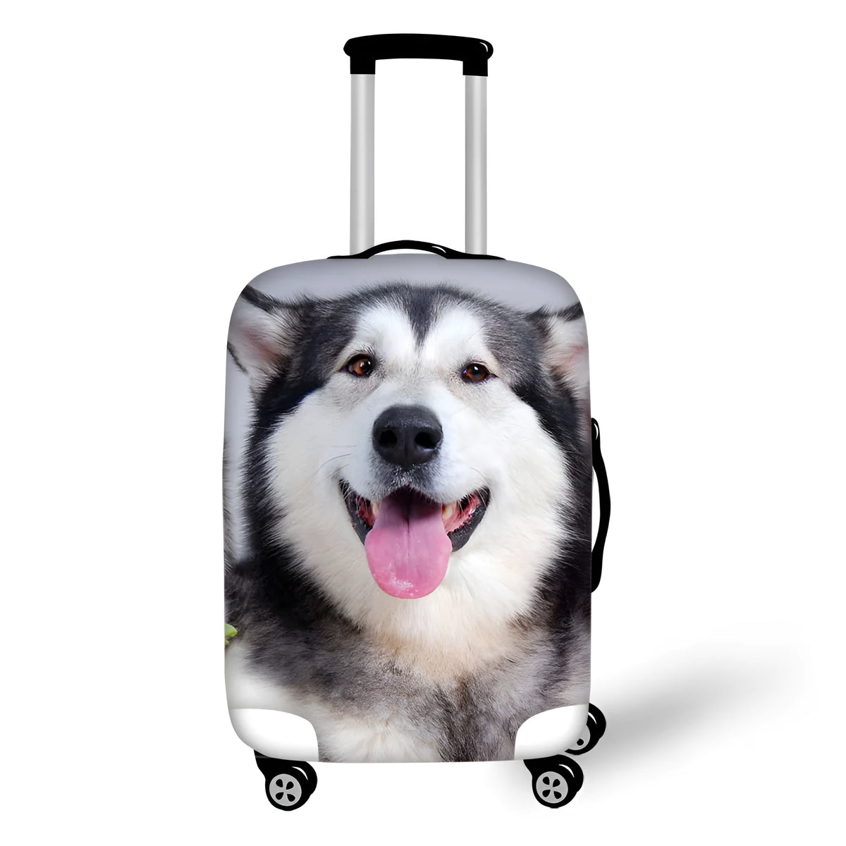 3D Animal Suitcase Cover in polyester with zipper opening and printed animal design on a suitcase