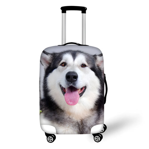 3D Animal Suitcase Cover in polyester with zipper opening and printed animal design on a suitcase