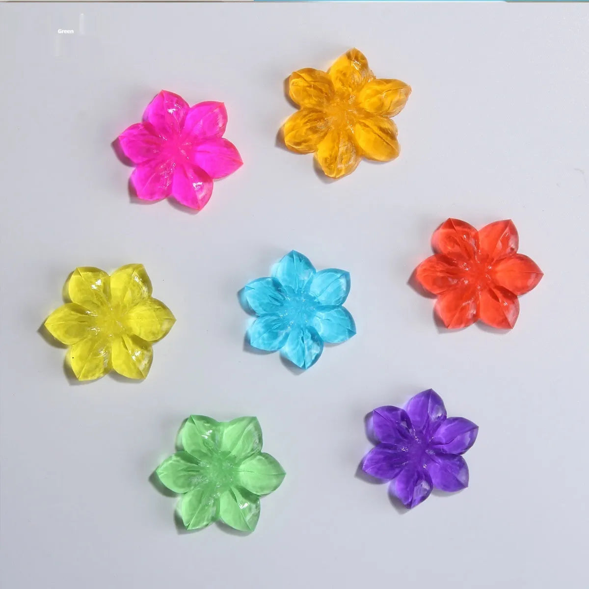 38g toilet gel deodoriser with 12 flower petal aroma blocks in nine scent options including Red Rose and Blue Sea