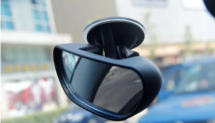 Large black car baby observation mirror with ABS frame, HD glass, and 360 degree rotating suction cup