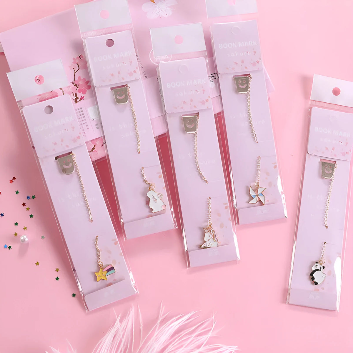 Creative cartoon metal pendant bookmark in alloy with colourful charm design available in multiple colours