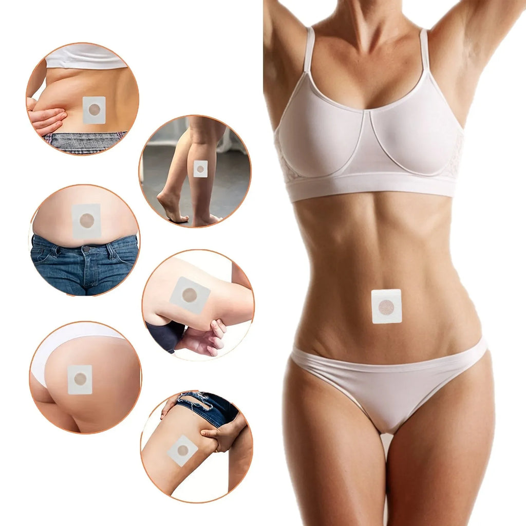 Navel belly button slimming patch in traditional Chinese medicine style with paper and gauze construction for night use