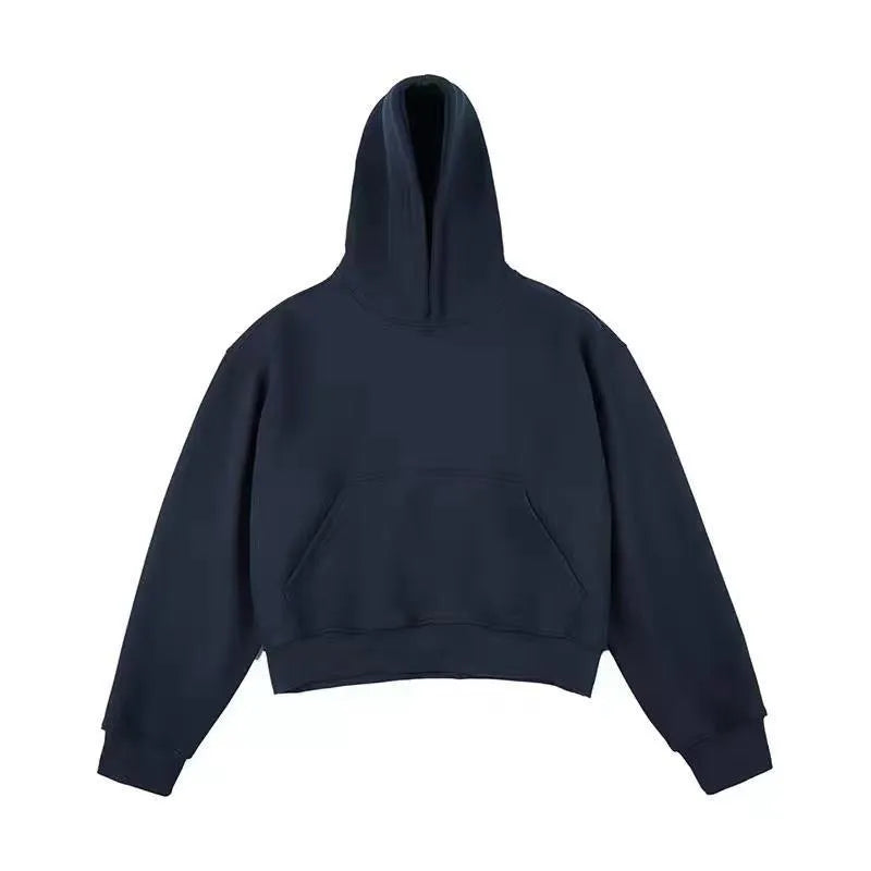 Chinese cotton composite silver fox velvet hooded sweater with removable hood in street fashion style.