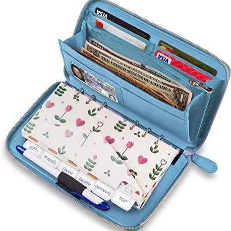 Slim anti-theft PU card holder wallet with RFID blocking in multiple colour options.