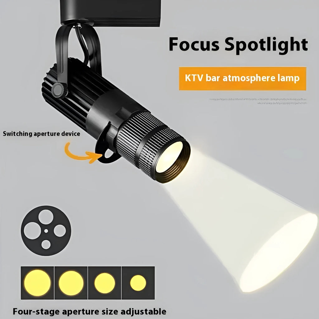 Surface-mounted LED spotlight with aluminium shell for restaurant atmosphere lighting