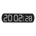 LED multi-function clock with temperature and second hand, plastic shell, black shell white light