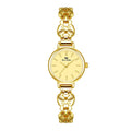 Women's French retro style watch with 7mm thin alloy case, shown in golden white, silver white, vintage gold and baby blue