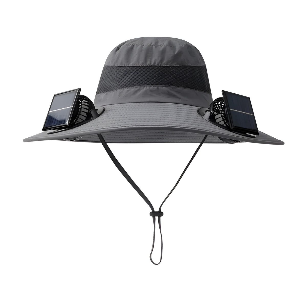 Solar-powered fan hat for men's outdoor fishing with USB charging port and adjustable brim
