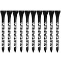 Black bamboo golf spike dowel pins with skull print in 70mm and 83mm lengths