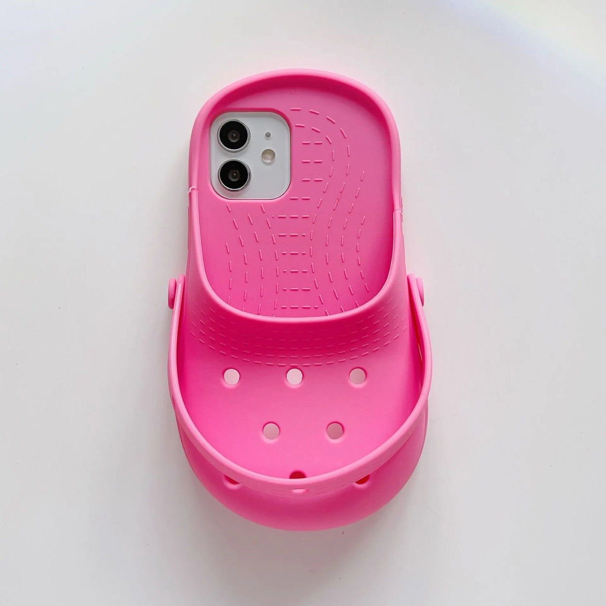 Pink silicone phone case with slipper design for iPhone 11-15, drop-resistant all-inclusive cover