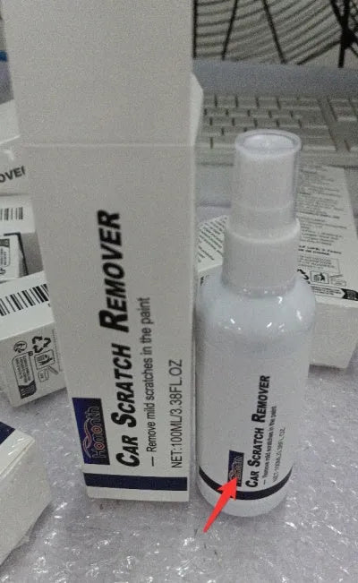 Car scratch repair spray can for DIY automotive paint scratch removal and sealing.