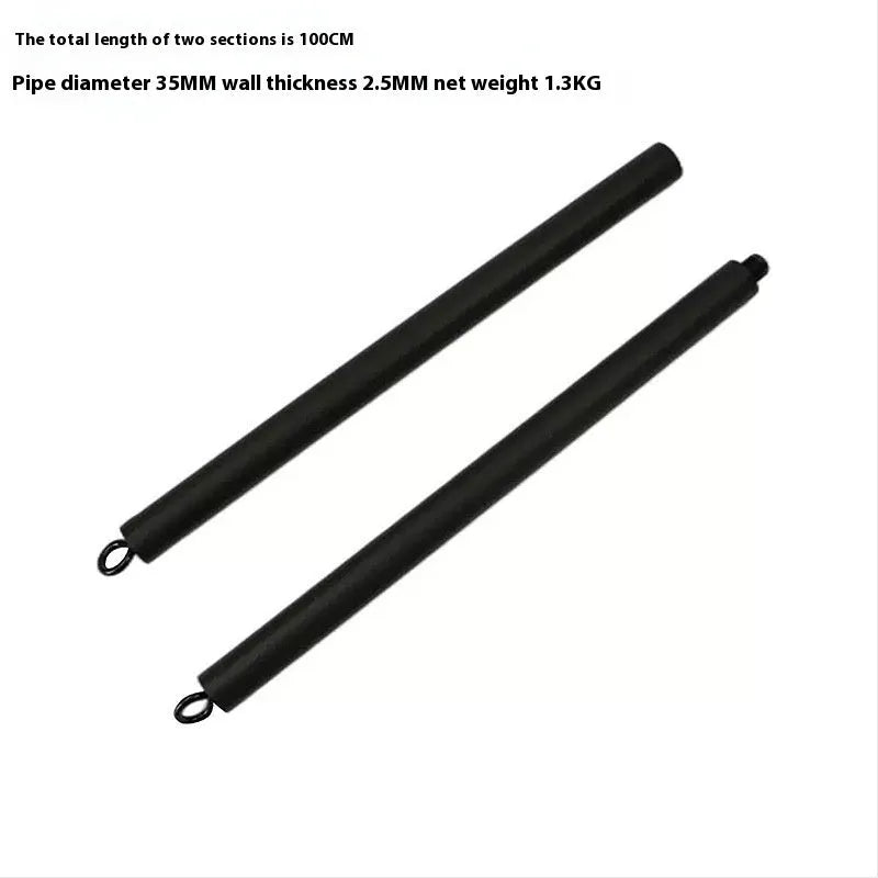 Push-and-pull rod fitness stick with two segments and pulling rope mechanism
