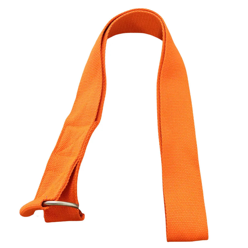 Heavy-duty arm strength training belt, 65cm by 5cm, polyester and stainless steel, in blue, orange, or black