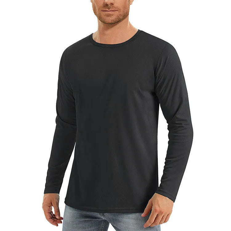 UV protection long sleeve top in solid colours, polyester quick-dry fabric, sizes S to XXXL