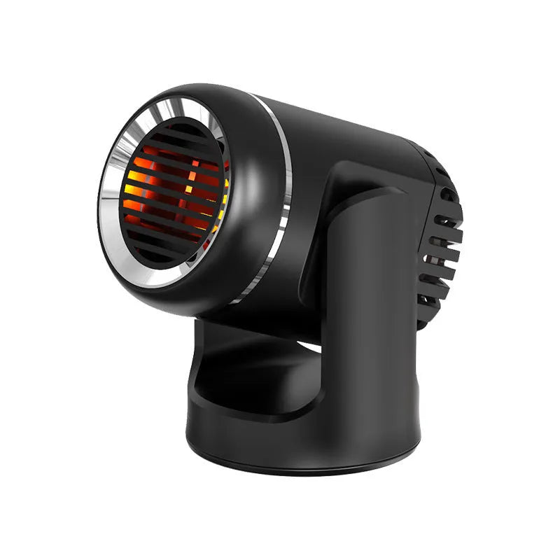 Black and white 12v car heater defroster with 130W power and 1.5m cord for vehicle windscreen clearing