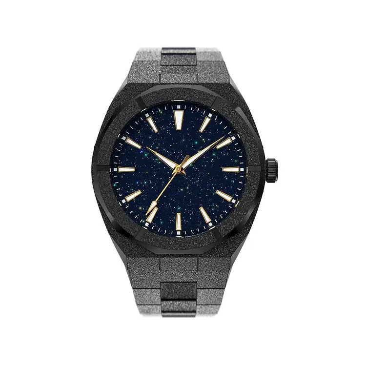 Men's stainless steel waterproof business watch with a 42mm dial and butterfly buckle in a choice of colours.