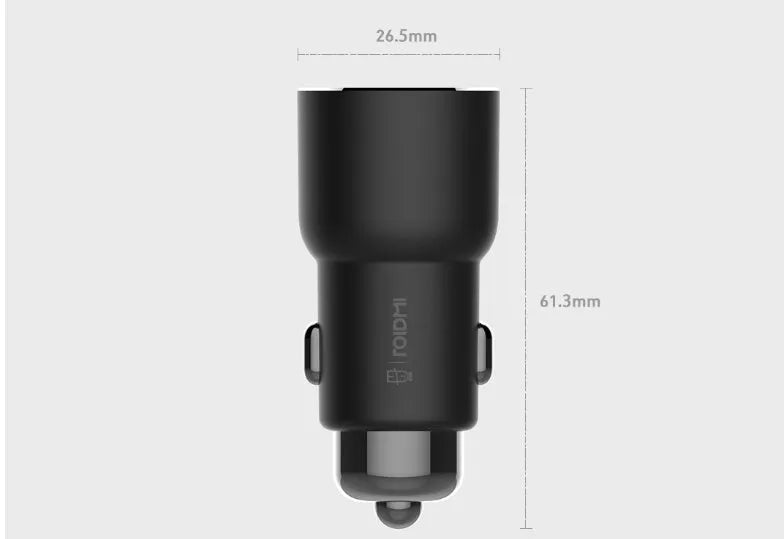 Black Ruimi 3S Bluetooth car charger with USB port for mobile device charging