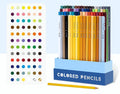 Boxed set of 72 coloured art pencils with basswood barrels for drawing and sketching.