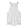 Men's black nylon sleeveless sports vest with stretch fabric