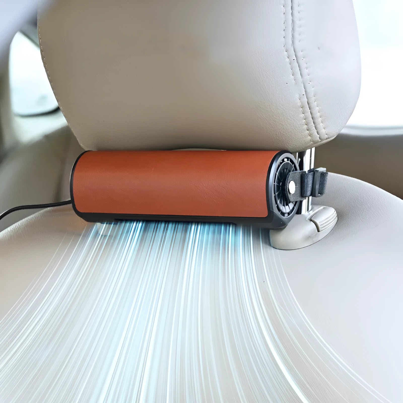 USB charging cable for car rear seat fan with 1.5 metre length in black, brown or red colours