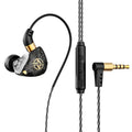 Extra bass wired headset with silicone earbuds and 3.5mm L plug in black cable