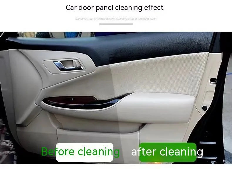 Bottle of wash free ultrasonic fabric roof cleaner with herb essence and oxidase for interior ceilings.