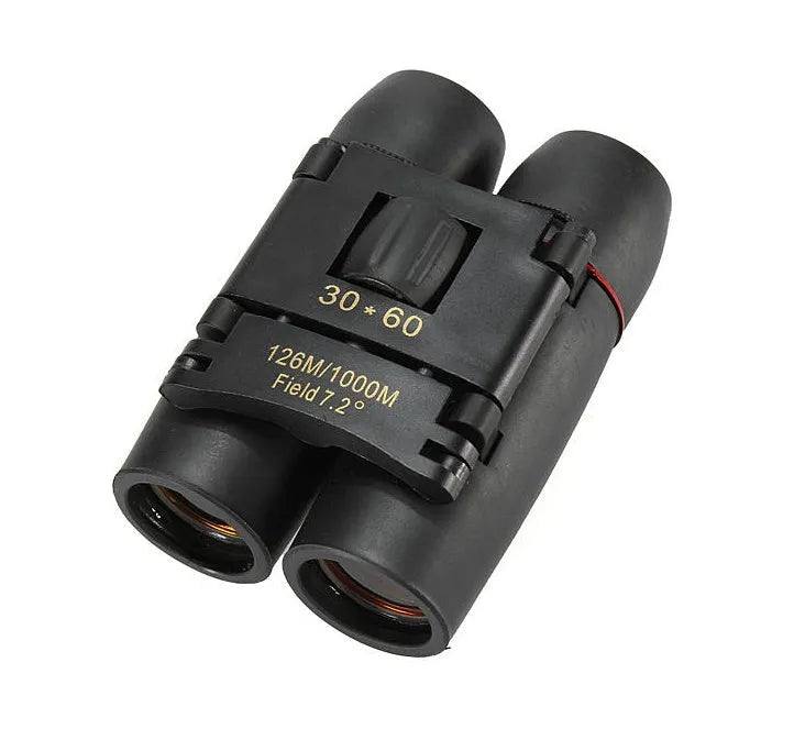 30x60 HD foldable binoculars black colour unfolded view showing lenses