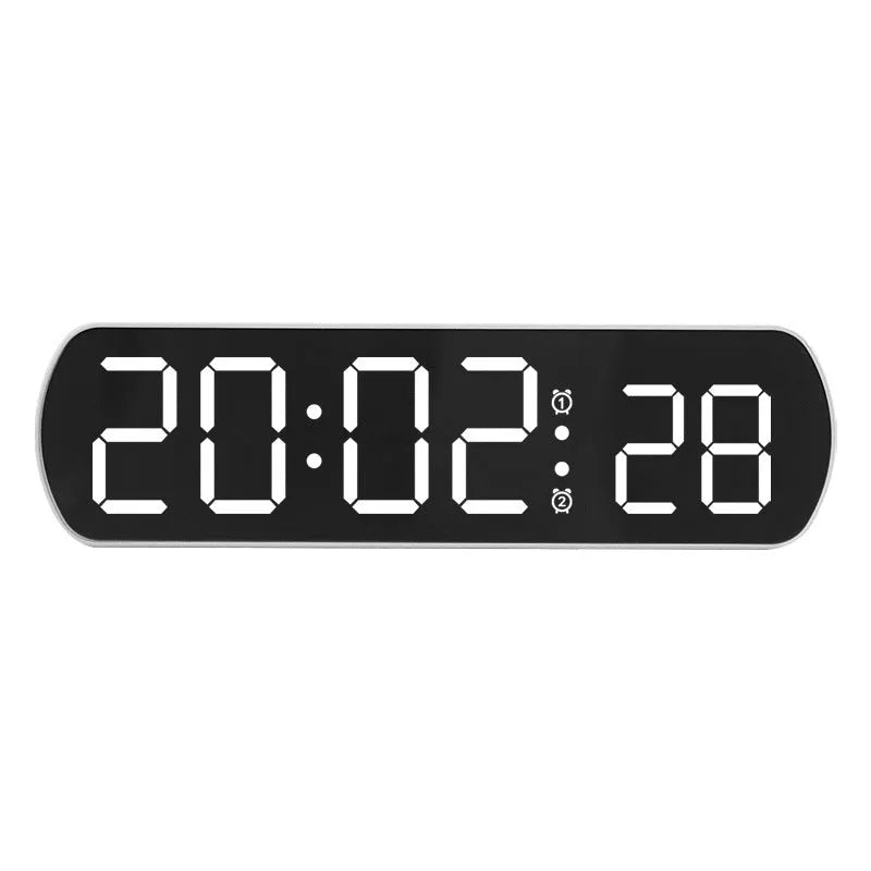 LED multi-function clock with temperature and second hand, plastic shell, black shell white light