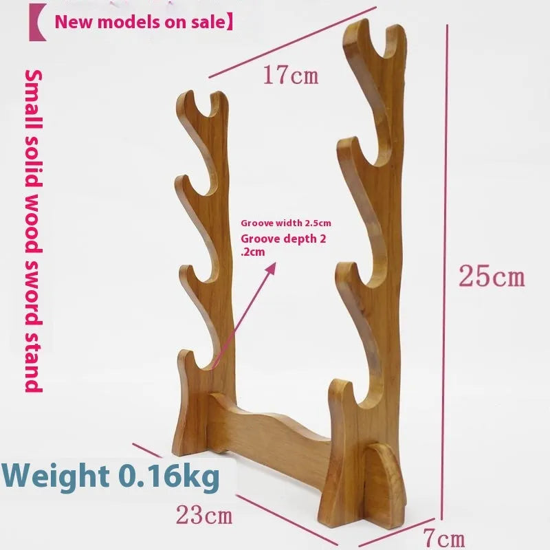 Chinese style handmade wooden bracket shelf in a natural finish, showing multi-layer design for wall display.