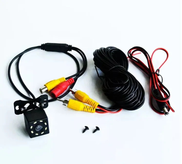 7 inch black car reversing display with LCD touch screen, Bluetooth, Mirror Link, and video input