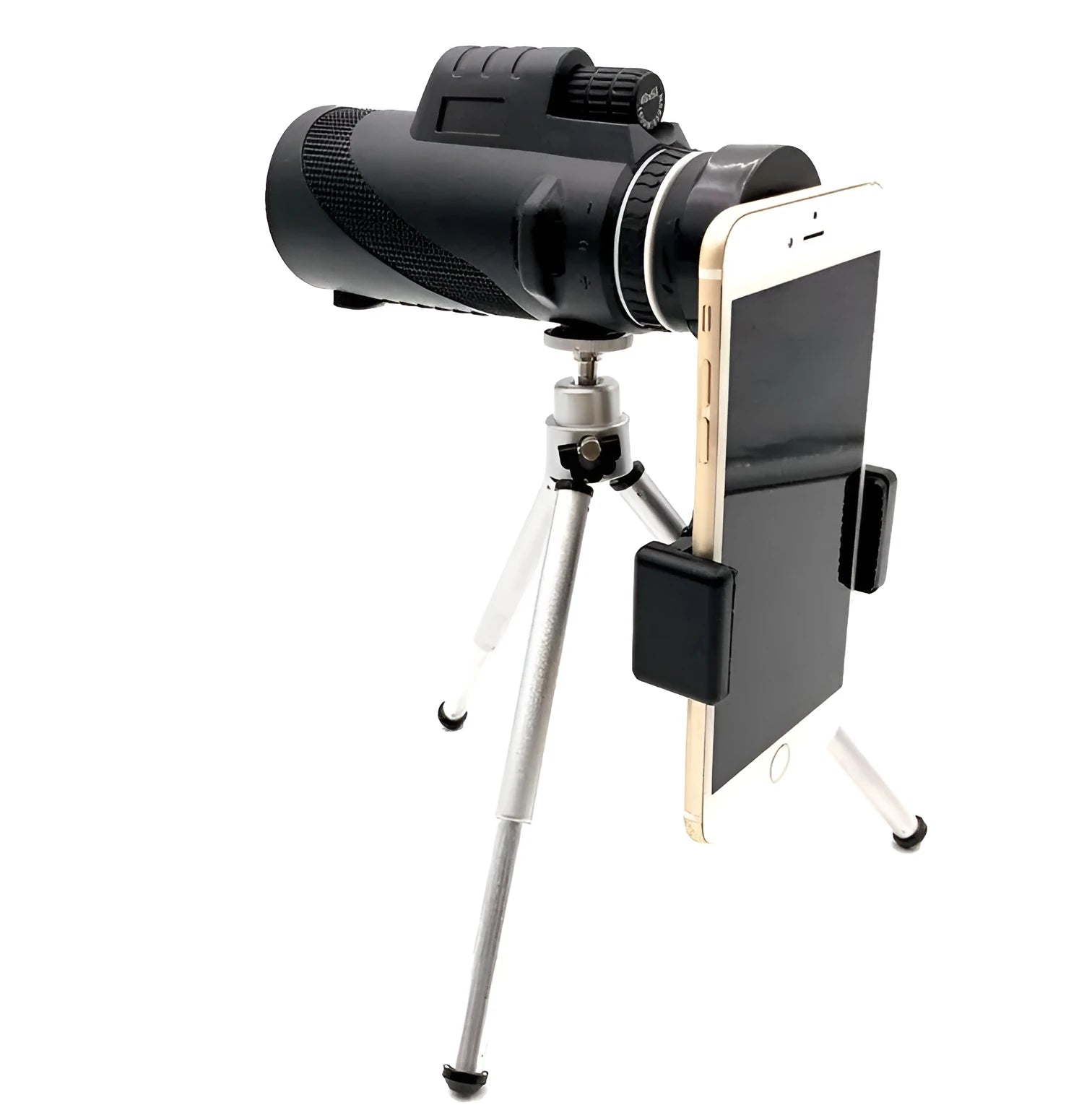 Black 40x60 monocular telescope with compact 144mm design and fully coated FMC lens