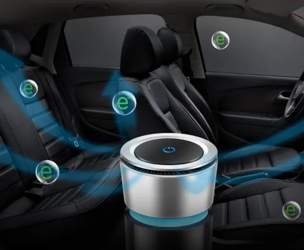 USB negative ion car air purifier 75x75x165mm compact USB-powered air cleaner