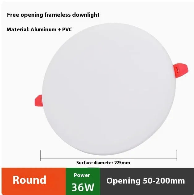 Ultra-thin aluminium LED panel light with adjustable hole design in white illumination