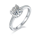 Claw of Light and Shadow wedding ring set with 1-carat moissanite in platinum-plated S925 silver