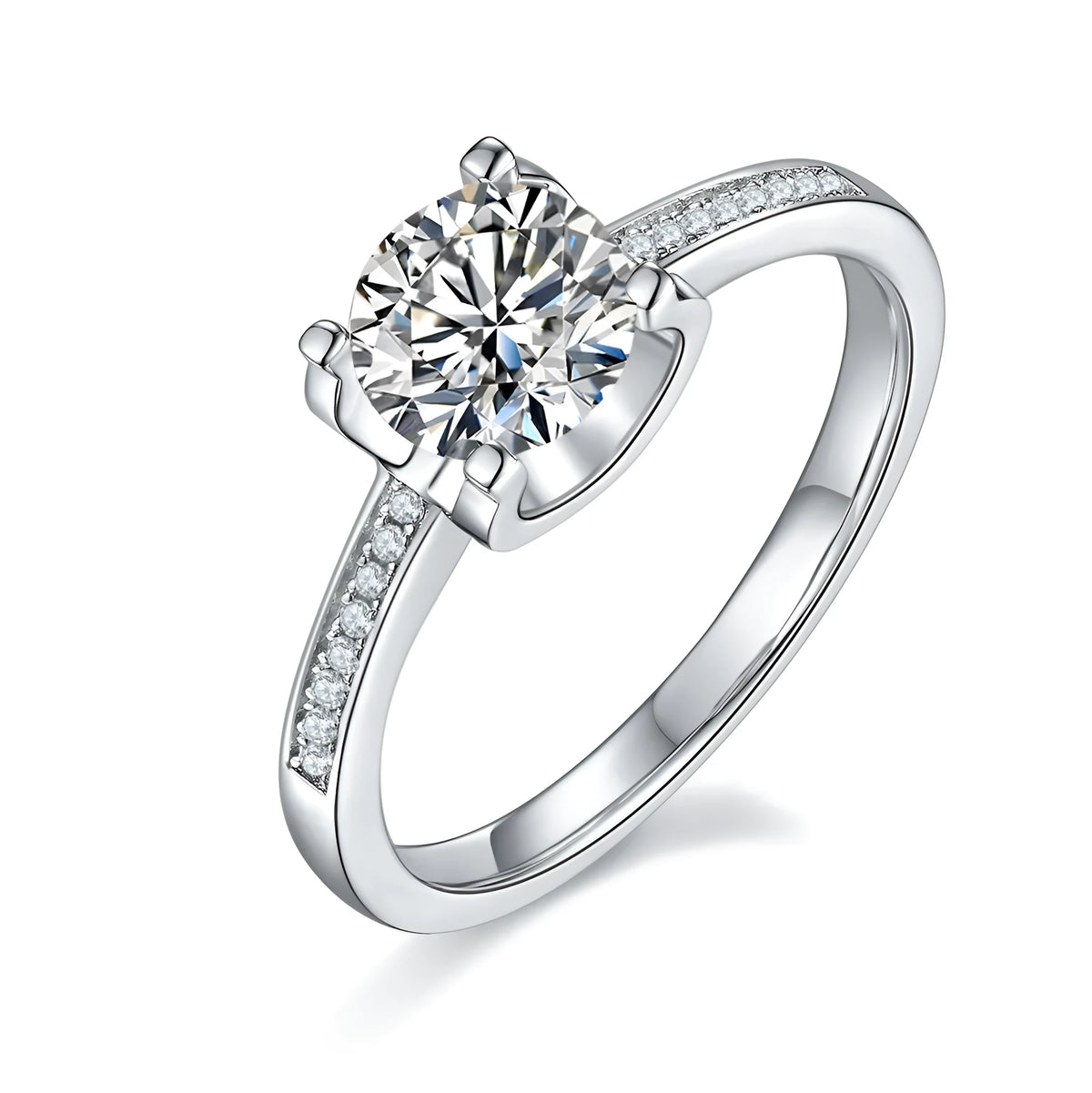 Claw of Light and Shadow wedding ring set with 1-carat moissanite in platinum-plated S925 silver