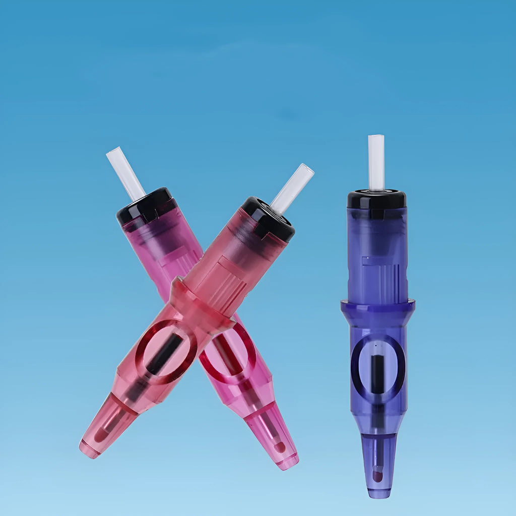 Tattoo integrated needle drawing tool with ballpoint pen mechanism for cosmetic tattooing applications