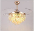 Invisible ceiling fan lamp with ABS blades and crystal lampshade in 42 inch size for living room