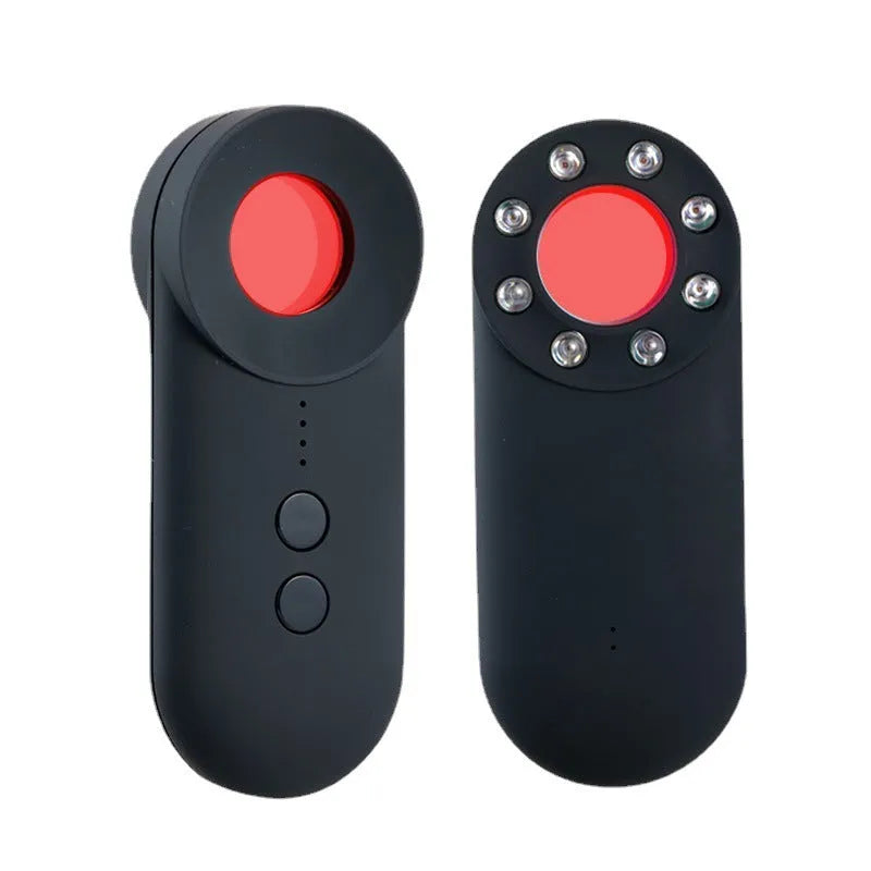 Black portable GPS detector and hidden camera finder with compact rectangular design for privacy protection