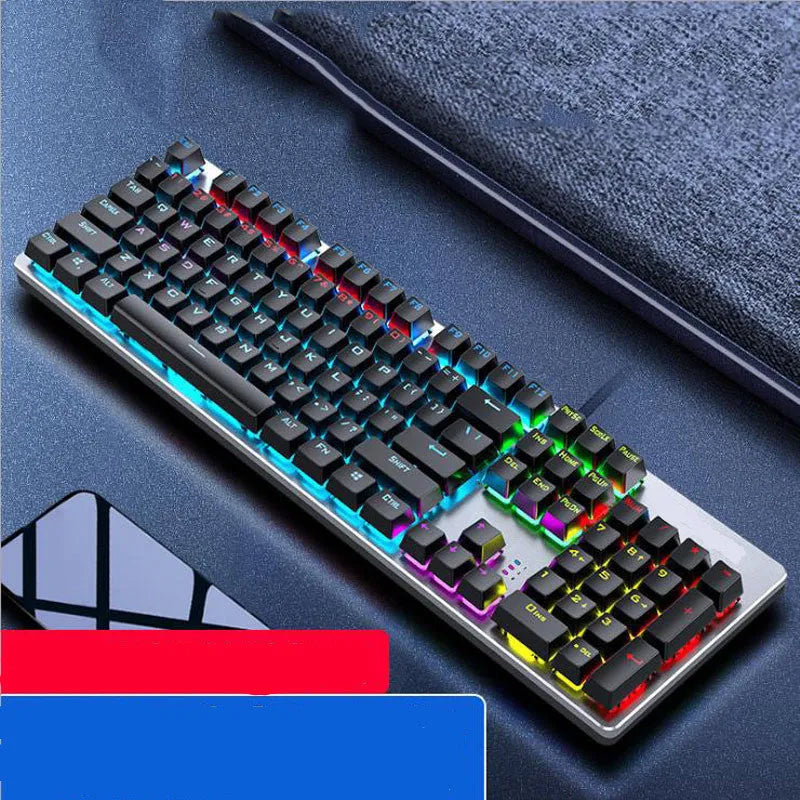 AOC GK410 green axis mechanical keyboard with full 104-key layout and backlit keys