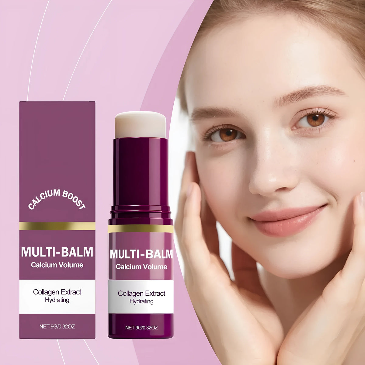 9g moisturising stick with beeswax and collagen, 2.5x10cm twist-up tube for dry skin care