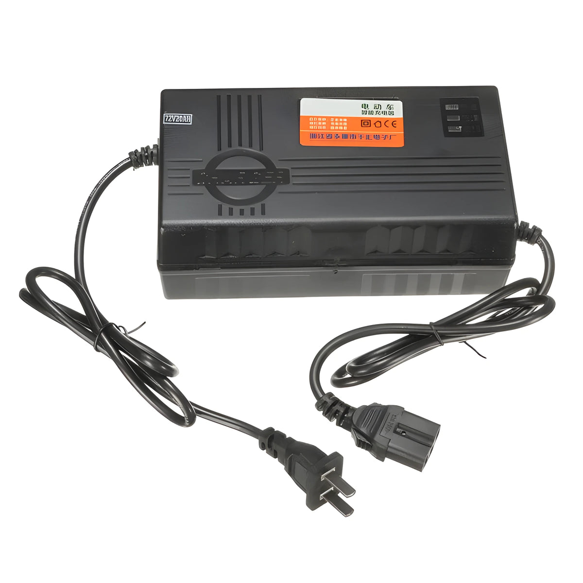 72V20AH electric car charger with DC72V output and 2.5A charging current in Black